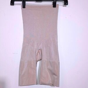 Spanx Women's Everyday Shaping Panties High Waist Boy Short Beige Size S